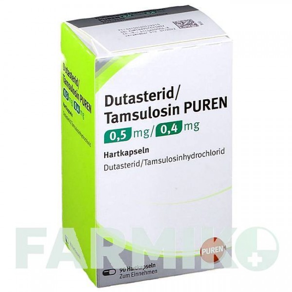 ДУТАСТЕРИД (DUTASTERID) 0,5 мг/0,4 мг капсули 90 шт - Тамсулозин, Дутастерид PUREN PHARMA