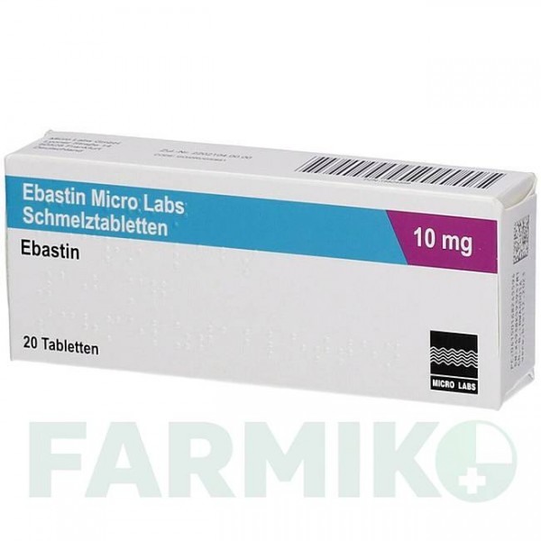 ЕБАСТИН (EBASTIN) 10 мг таблетки 20 шт - Ебастин MICRO LABS