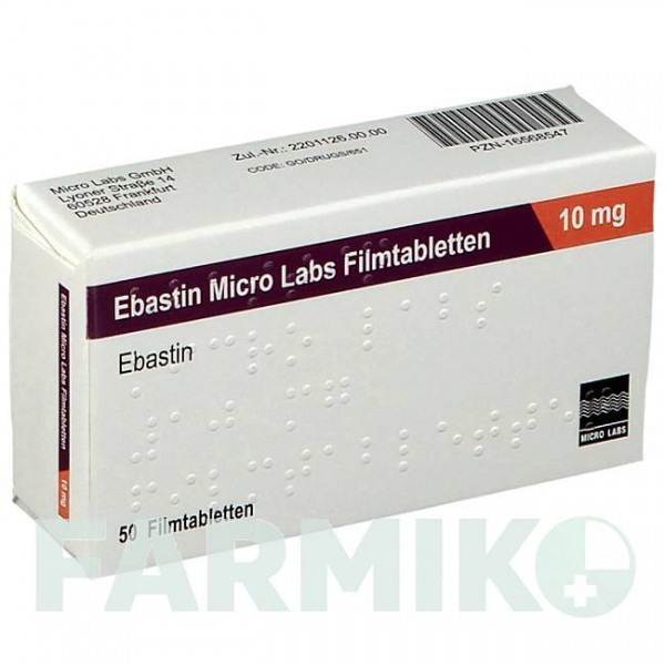 ЭБАСТИН (EBASTIN) 10 мг таблетки 50 шт - Эбастин MICRO LABS