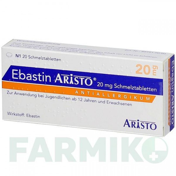 ЕБАСТИН (EBASTIN) 20 мг таблетки 20 шт - Ебастин ARISTO PHARMA