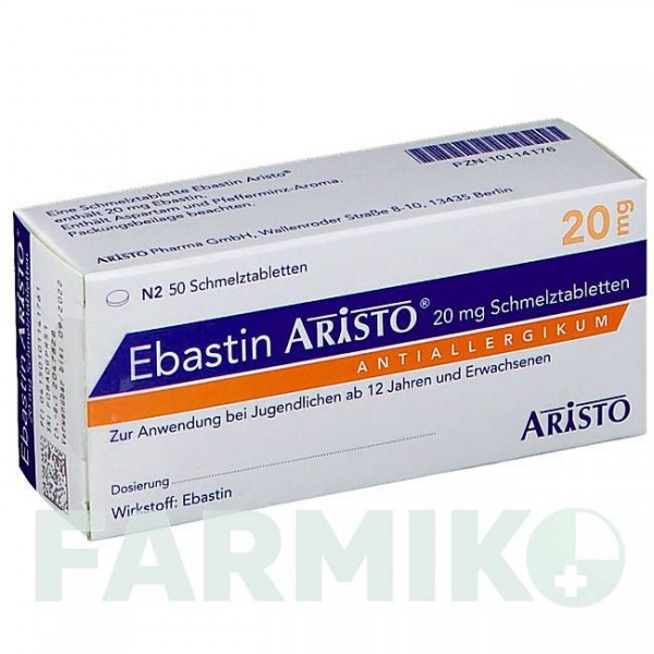 ЕБАСТИН (EBASTIN) 20 мг таблетки 50 шт - Ебастин ARISTO PHARMA