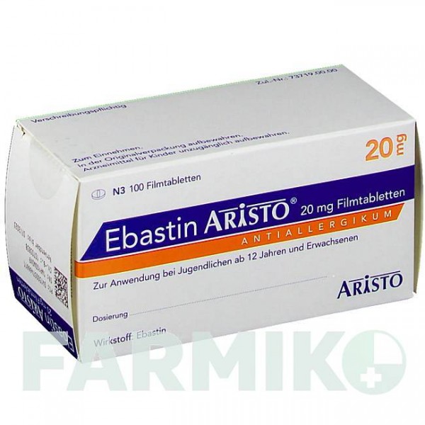 ЭБАСТИН (EBASTIN) 20 мг таблетки 100 шт - Эбастин ARISTO PHARMA