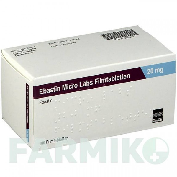 ЭБАСТИН (EBASTIN) 20 мг таблетки 100 шт - Эбастин MICRO LABS