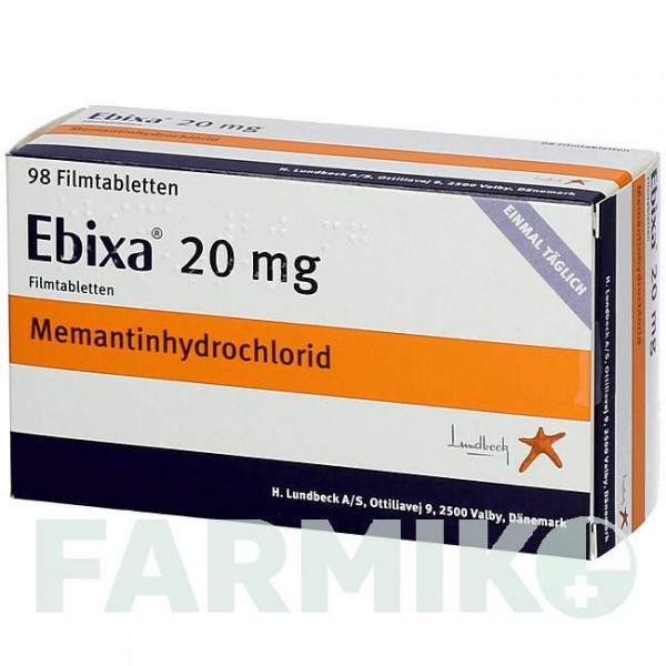 АБИКСА (EBIXA) 20 мг таблетки 98 шт - Мемантин LUNDBECK