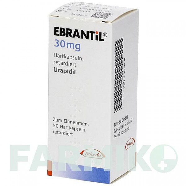 ЭБРАНТИЛ (EBRANTIL) 30 мг капсулы 50 шт - Урапидил CHEPLAPHARM