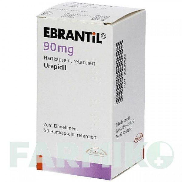 ЭБРАНТИЛ (EBRANTIL) 90 мг капсулы 50 шт - Урапидил CHEPLAPHARM