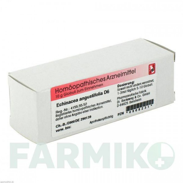 ЭХИНАЦЕЯ АНГУСТИФОЛИЯ (ECHINACEA ANGUSTIFOLIA) D 6 глобули 10 г - Гомеопатия DR.RECKEWEG