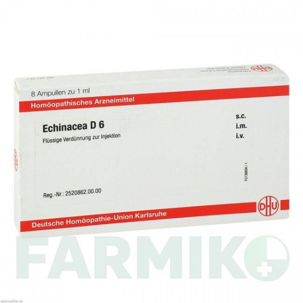 ЭХИНАЦЕЯ (ECHINACEA) D 6 ампулы 8x1 мл - Гомеопатия DHU