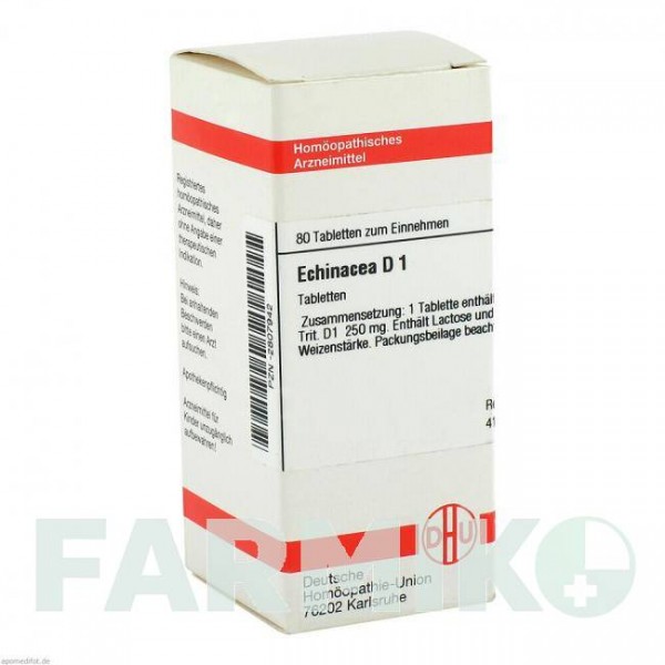 ЭХИНАЦЕЯ ХАБ (ECHINACEA HAB) D 1 таблетки 80 шт - Гомеопатия DHU