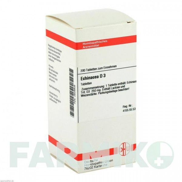 ЭХИНАЦЕЯ ХАБ (ECHINACEA HAB) D 3 таблетки 200 шт - Гомеопатия DHU