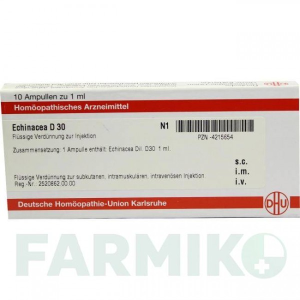 ЭХИНАЦЕЯ ХАБ (ECHINACEA HAB) D 30 ампулы 10x1 мл - Гомеопатия DHU