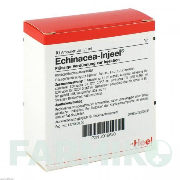 ЭХИНАЦЕЯ ИНЬЕЛЬ (ECHINACEA INJEEL) ампулы 10 шт - Гомеопатия BIOLOGISCHE HEILMITTEL HEEL