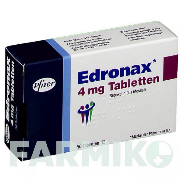 ЭДРОНАКС (EDRONAX) 4 мг таблетки 50 шт - Ребоксетин EMRA-MED