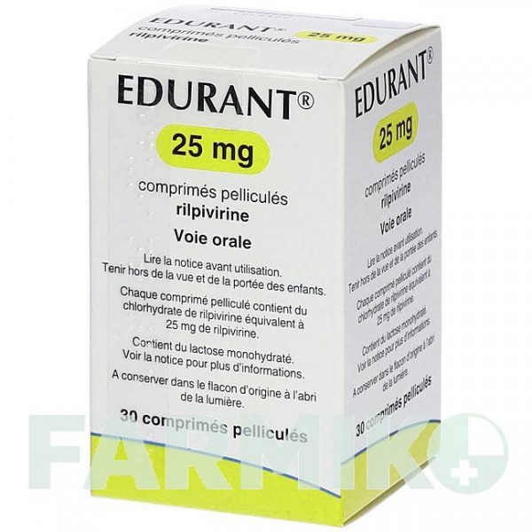ЭДЮРАНТ (EDURANT) 25 мг таблетки 30 шт - Рилпивирин ACA MULLER-ADAG PHARMA
