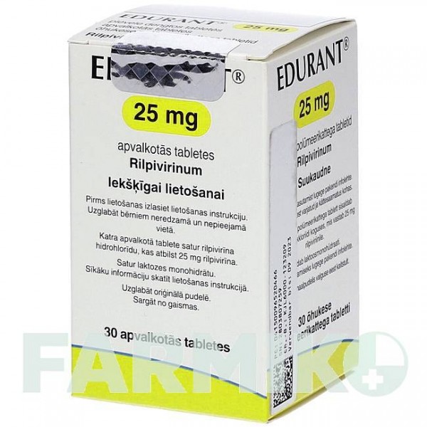 ЭДЮРАНТ (EDURANT) 25 мг таблетки 30 шт - Рилпивирин HAEMATO PHARM