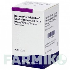 ЭФАВИРЕНЦ (EFAVIRENZ) 600/200/245 таблетки 30 шт - Эмтрицитабин, Тенофовир, Эфавиренз BETAPHARM