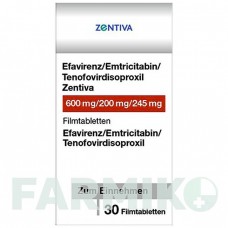 ЭФАВИРЕНЦ (EFAVIRENZ) 600/200/245 таблетки 30 шт - Эмтрицитабин, Тенофовир, Эфавиренз ZENTIVA