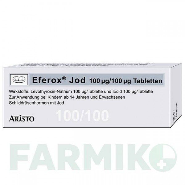 ЕФЕРОКС (EFEROX) 100 мкг/100 мкг таблетки 100 шт - Левотироксин, Йодид калію ARISTO PHARMA