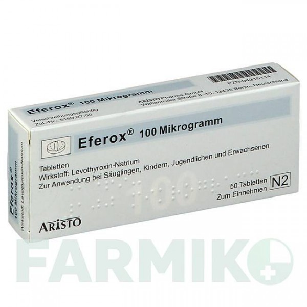 ЭФЕРОКС (EFEROX) 100 мкг таблетки 50 шт - Левотироксин ARISTO PHARMA