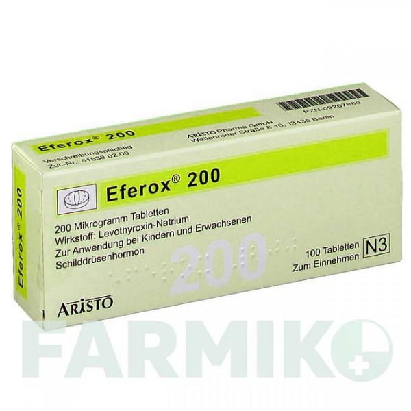 ЭФЕРОКС (EFEROX) 200 таблетки 100 шт - Левотироксин ARISTO PHARMA