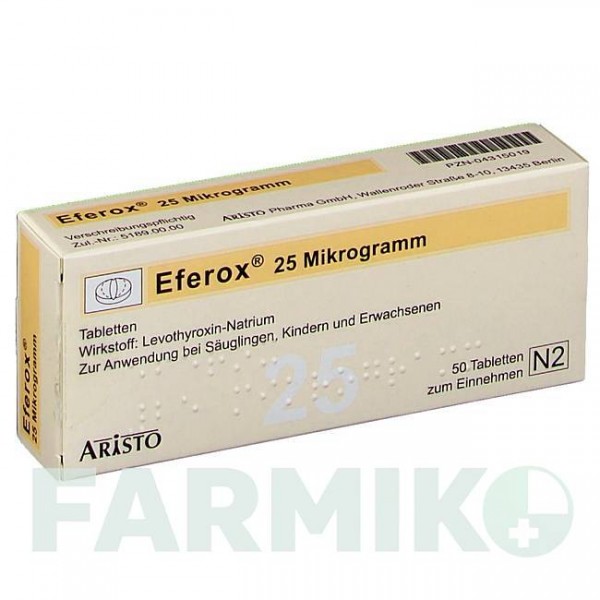 ЕФЕРОКС (EFEROX) 25 мкг таблетки 50 шт - Левотироксин ARISTO PHARMA