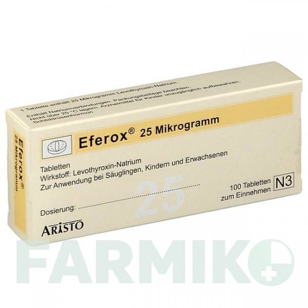 ЕФЕРОКС (EFEROX) 25 мкг таблетки 100 шт - Левотироксин ARISTO PHARMA