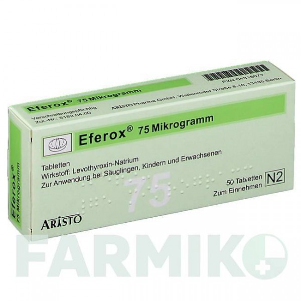 ЭФЕРОКС (EFEROX) 75 мкг таблетки 50 шт - Левотироксин ARISTO PHARMA