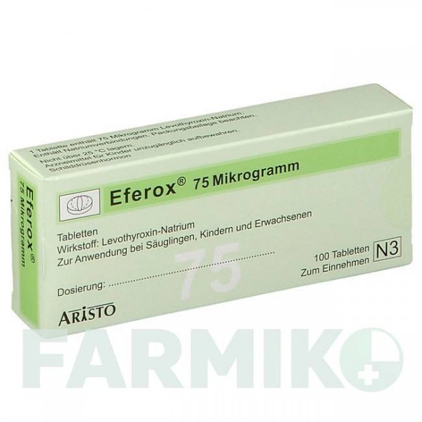 ЭФЕРОКС (EFEROX) 75 мкг таблетки 100 шт - Левотироксин ARISTO PHARMA