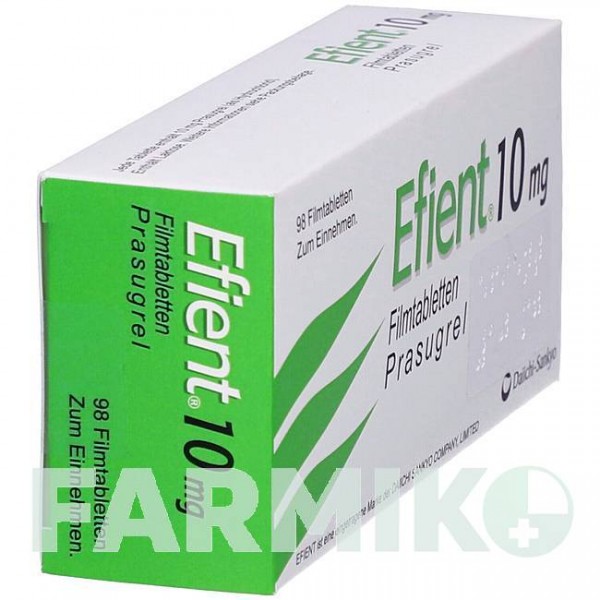 ЭФИЕНТ (EFIENT) 10 мг таблетки 98 шт - Прасугрел ACA MULLER-ADAG PHARMA