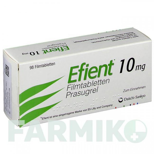 ЕФІЄНТ (EFIENT) 10 мг таблетки 98 шт - Прасугрел DOCPHARM