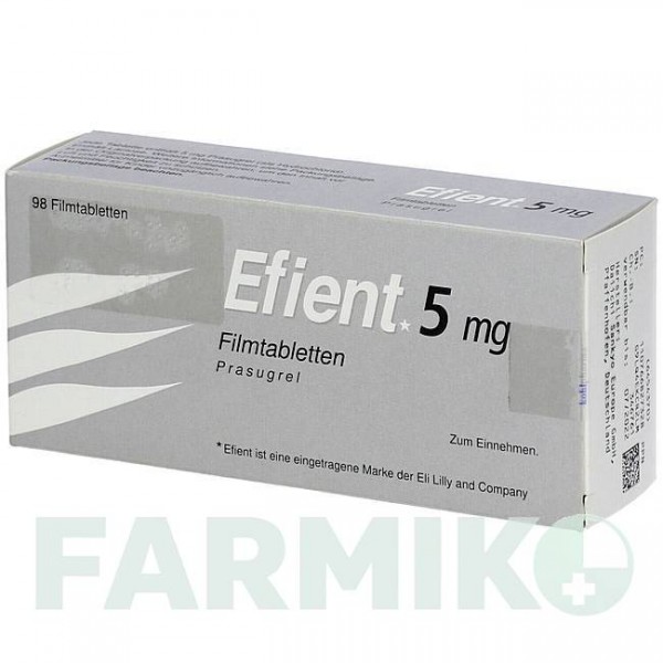 ЭФИЕНТ (EFIENT) 5 мг таблетки 98 шт - Прасугрел KOHLPHARMA