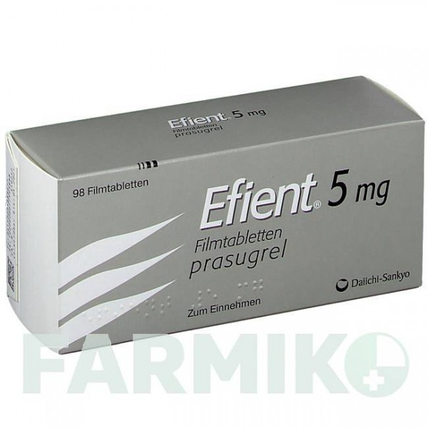 ЕФІЄНТ (EFIENT) 5 мг таблетки 98 шт - Прасугрел SUBSTIPHARM