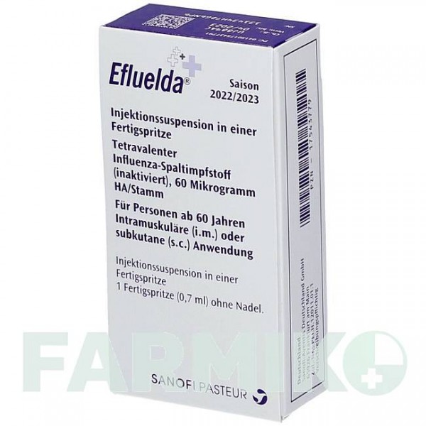 ЭФЛУЭЛЬДА (EFLUELDA) 2022/2023 шприци 1 шт - Гриппа вирус инактивированный антиген SANOFI
