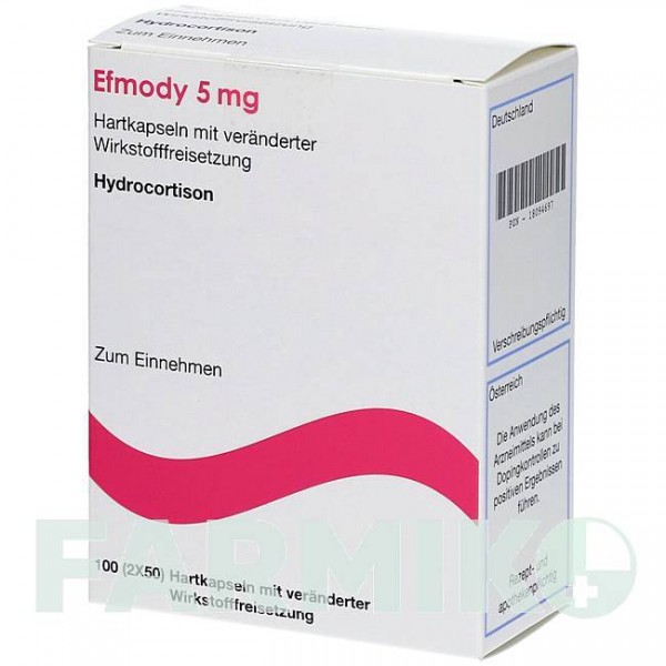 ЕФМОДІ (EFMODY) 5 мг капсули 100 шт - Гідрокортизон DIURNAL