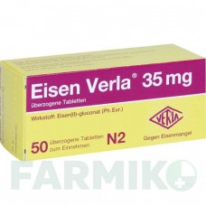 АЙЗЕН ВЕРЛА (EISEN VERLA) 35 мг таблетки 50 шт - Железо (II) глюконат VERLA-PHARM