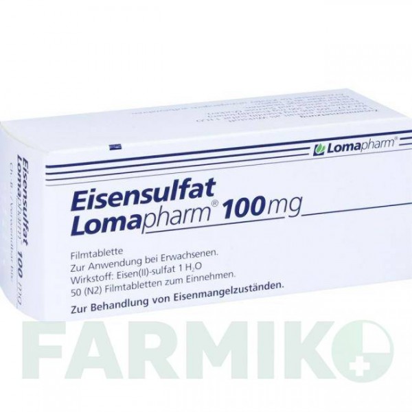 ЕЙЗЕНСУЛЬФАТ (EISENSULFAT) 100 мг таблетки 50 шт - Залізо (II) сульфат LOMAPHARM