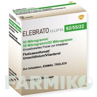ЕЛЕБРАТО (ELEBRATO) 92 мкг/55 мкг/22 мкг 30 доз порошок 1 шт - Вілантерол, Умеклідинію бромід, Флутиказон BERLIN-CHEMIE