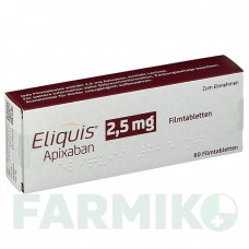 ЭЛИКВИС (ELIQUIS) 2,5 мг таблетки 60 шт - Апиксабан BRISTOL-MYERS SQUIBB