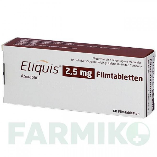 ЕЛІКВІС (ELIQUIS) 2,5 мг таблетки 60 шт - Апіксабан PARANOVA PACK