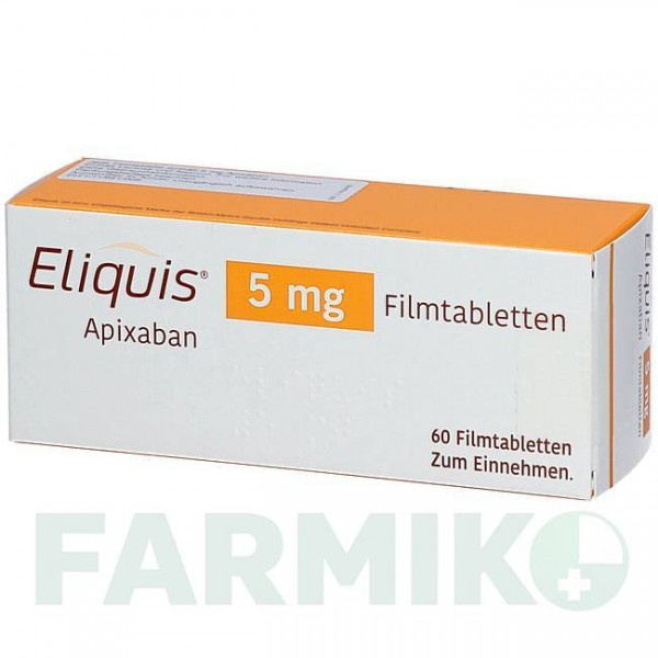 ЭЛИКВИС (ELIQUIS) 5 мг таблетки 60 шт - Апиксабан AXICORP PHARMA