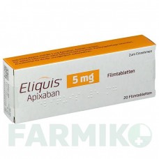 ЭЛИКВИС (ELIQUIS) 5 мг таблетки 20 шт - Апиксабан BRISTOL-MYERS SQUIBB