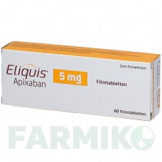 ЭЛИКВИС (ELIQUIS) 5 мг таблетки 60 шт - Апиксабан BRISTOL-MYERS SQUIBB