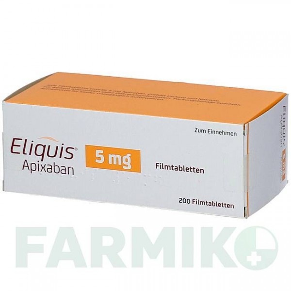 ЭЛИКВИС (ELIQUIS) 5 мг таблетки 200 шт - Апиксабан BRISTOL-MYERS SQUIBB