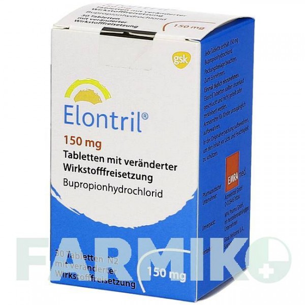 ЭЛОНТРИЛ (ELONTRIL) 150 мг таблетки 30 шт - Бупропион EMRA-MED