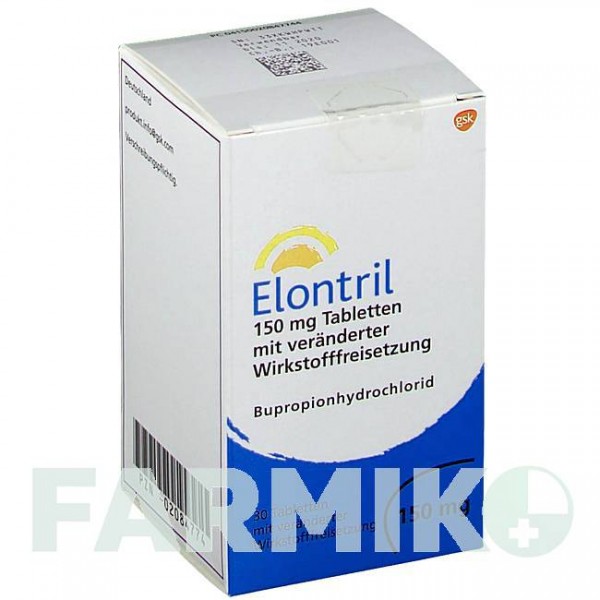 ЕЛОНТРИЛ (ELONTRIL) 150 мг таблетки 30 шт - Бупропіон GLAXOSMITHKLINE