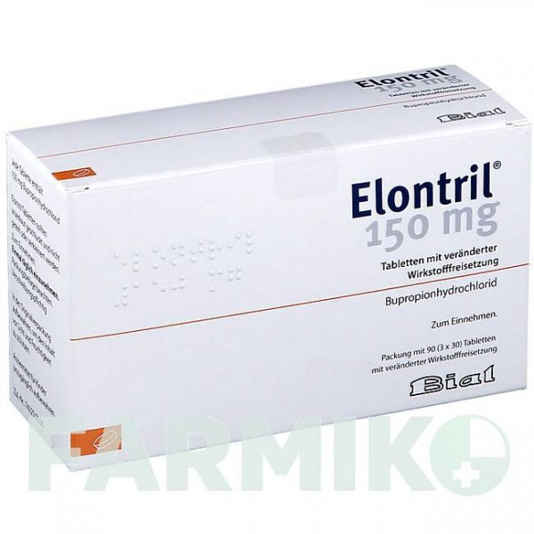 ЕЛОНТРИЛ (ELONTRIL) 150 мг таблетки 3x30 шт - Бупропіон ORIFARM