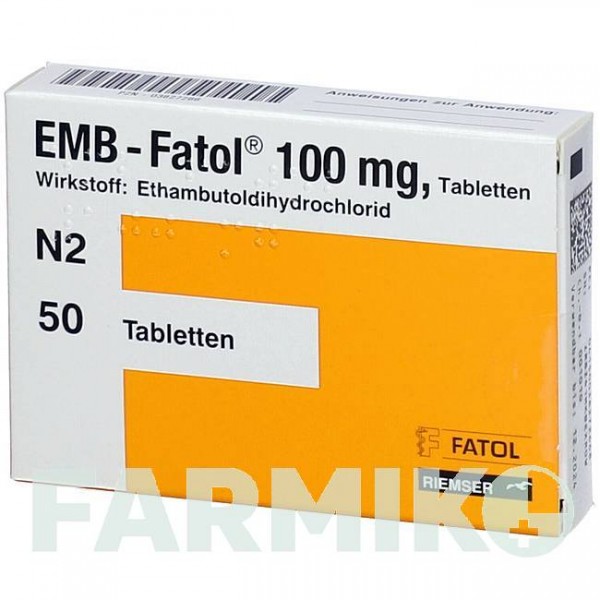 ЭМБ ФАТОЛ (EMB FATOL) 100 мг таблетки 50 шт - Этамбутол ESTEVE PHARMACEUTICALS