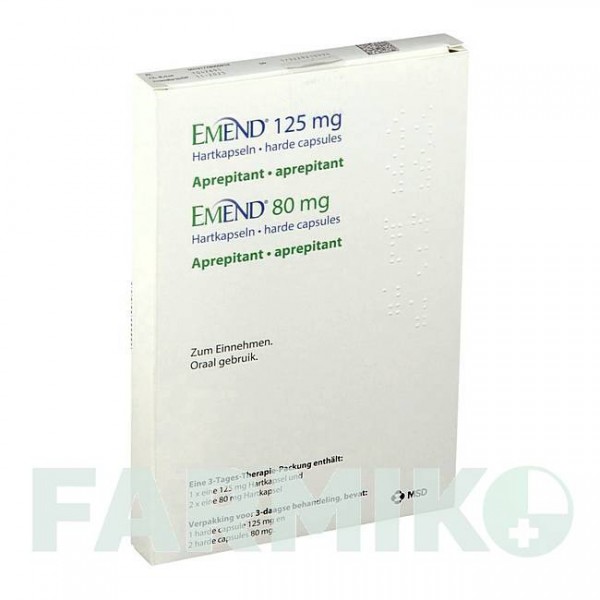 ЭМЕНД (EMEND) 125 мг/80 мг капсулы 3 шт - Апрепитант MSD