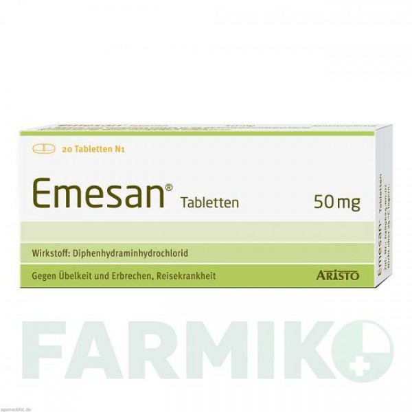 ЕМЕЗАН (EMESAN) таблетки 20 шт - Дифенгідрамін ARISTO PHARMA