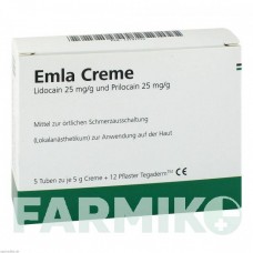 ЭМЛА (EMLA) 25 мг/г + 25 мг/г крем 5x5 г - Активные вещества EURIMPHARM